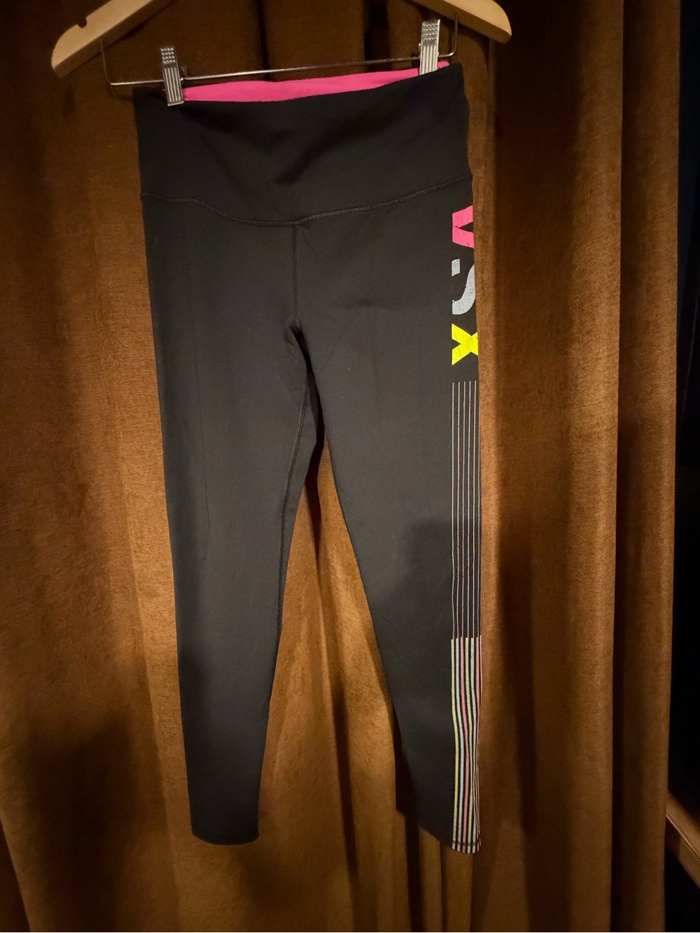 Victoria’s Secret sport  Leggings with Pink Waistband and Neon Side Detail
